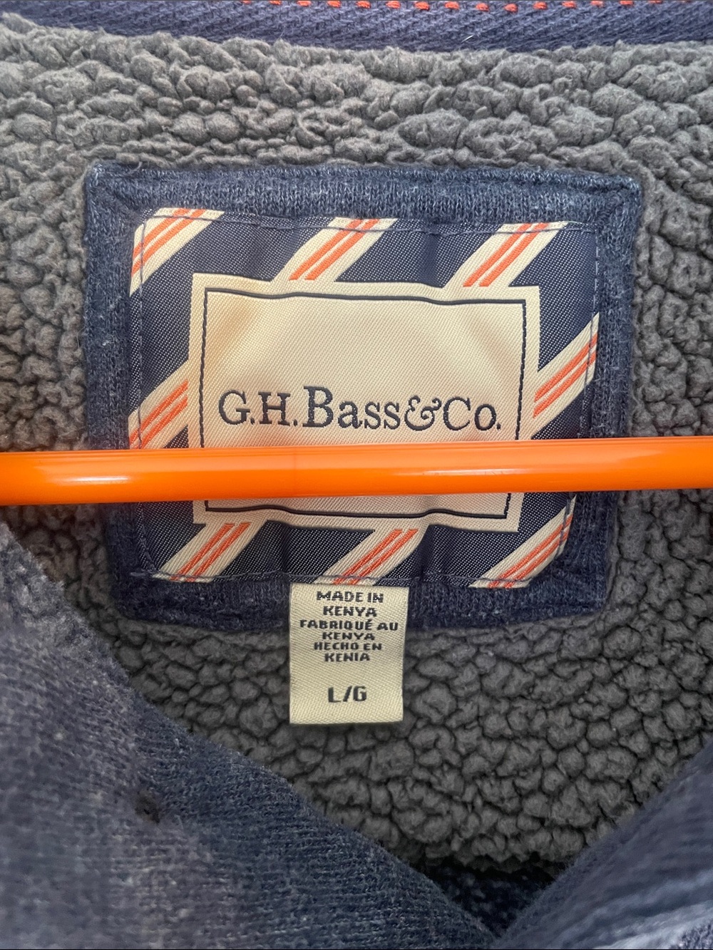 G.H. Bass & Co. Navy Sweater with Gray Sherpa Lining - Picture 2 of 4